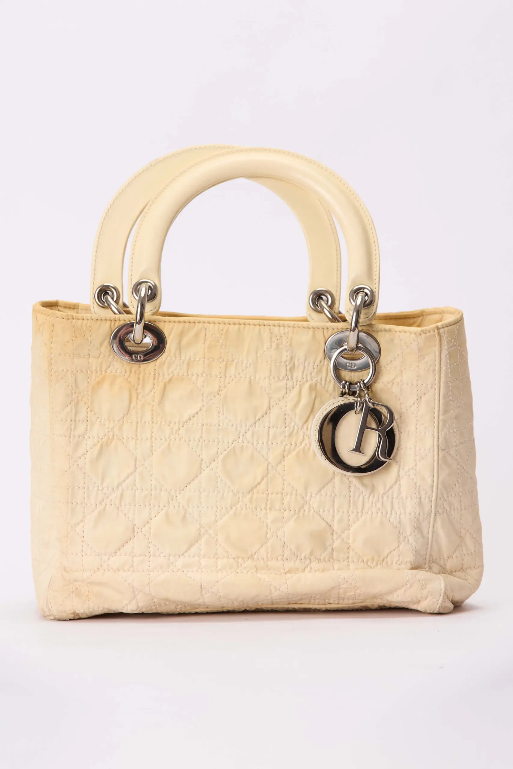 Lady Dior Ivory Cloth Handbag 3 Lady Dior Ivory Cloth Handbag - Image 3