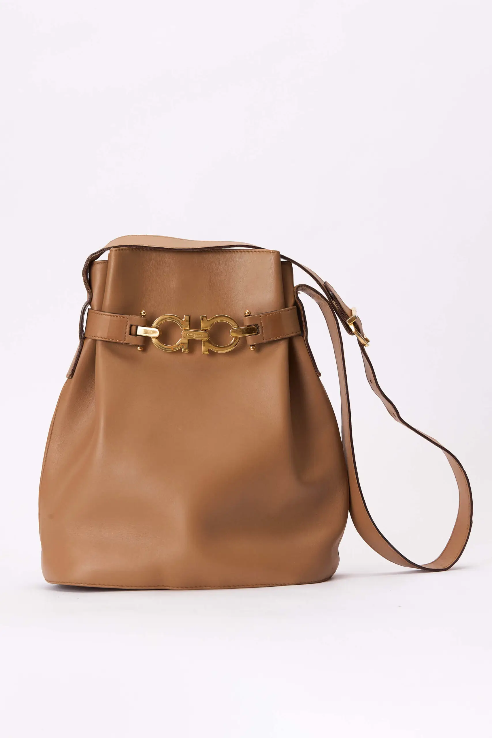 Gancini Bucket Bag In Beige 4 Gancini Bucket Bag in Beige - Image 4