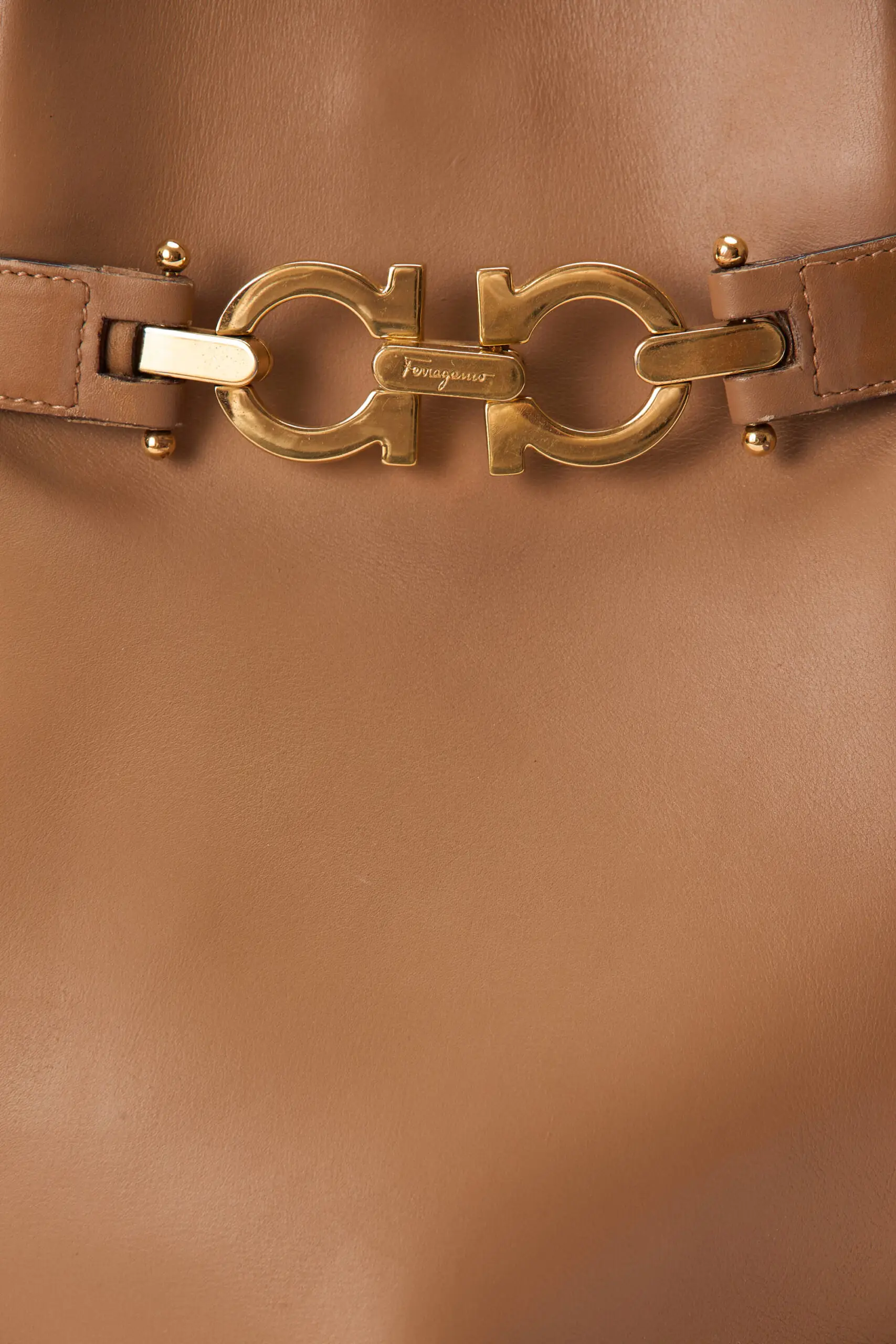 Gancini Bucket Bag In Beige 5 Gancini Bucket Bag in Beige - Image 5