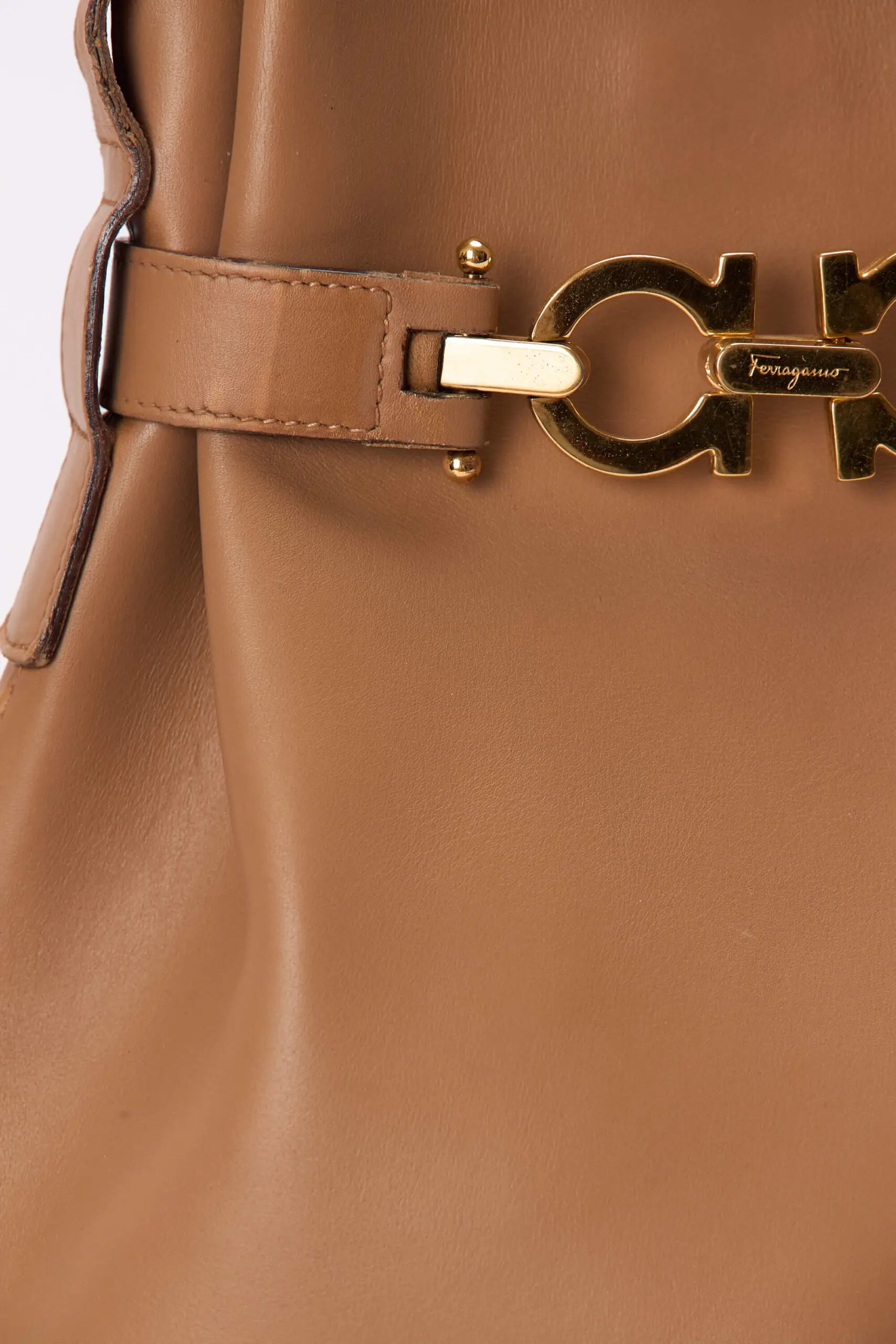 Gancini Bucket Bag In Beige 6 Gancini Bucket Bag in Beige - Image 6