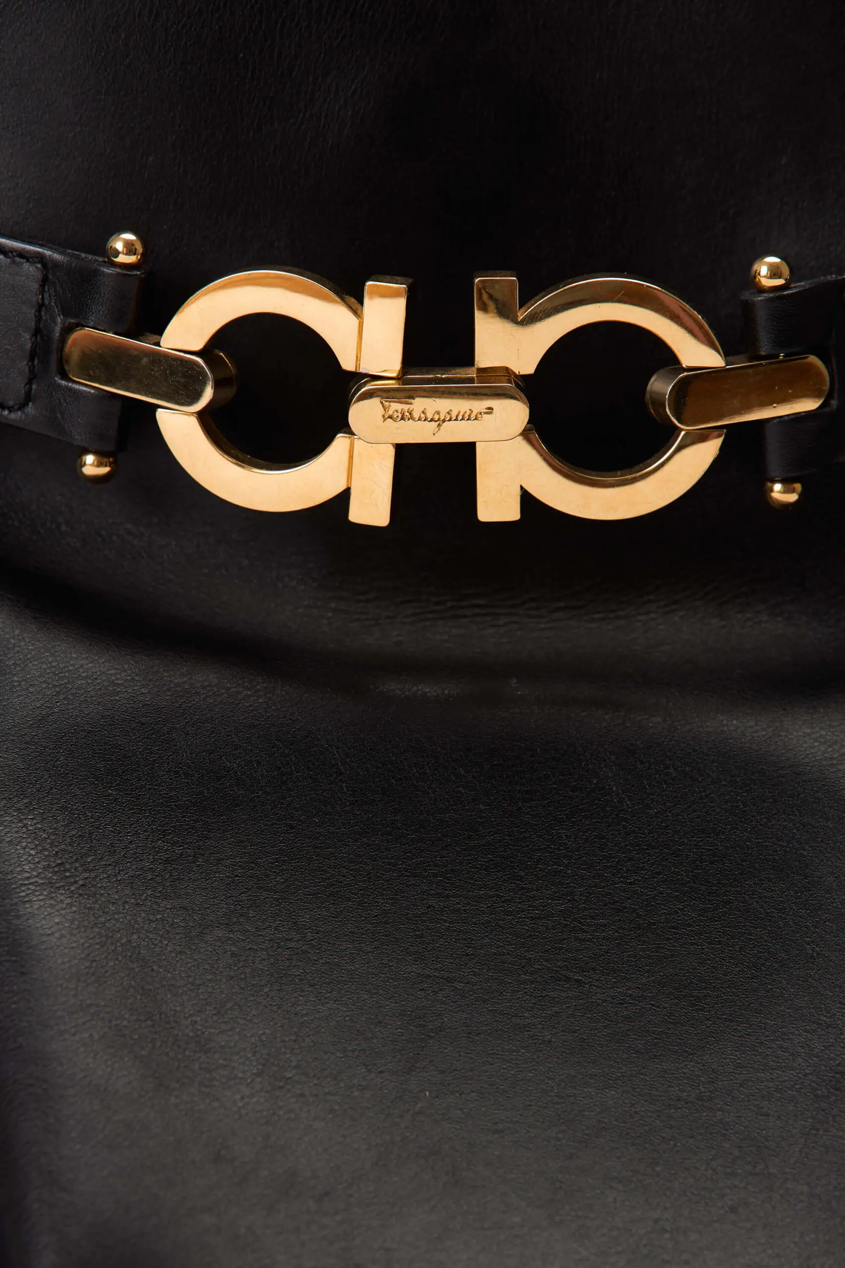 Gancini Bucket Bag In Black 4 Gancini Bucket Bag in Black - Image 4