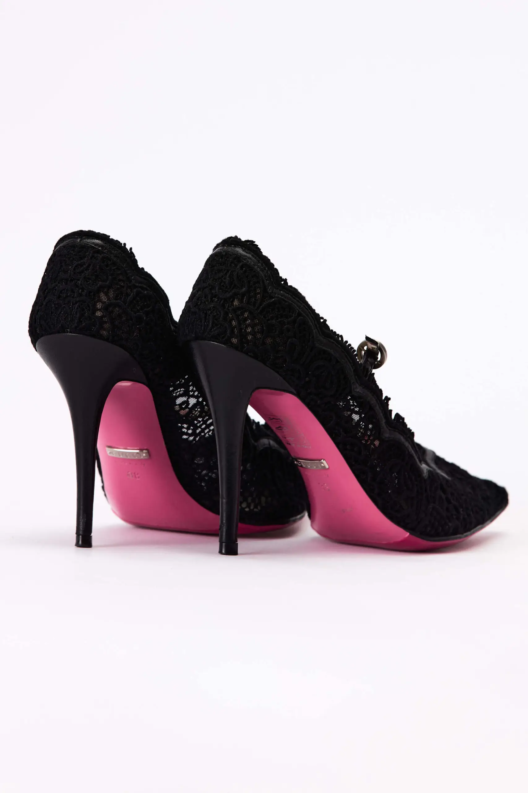 Black Mesh And Lace Virginia Mary Jane Pumps 8 Black Mesh and Lace Virginia Mary Jane Pumps - Image 8