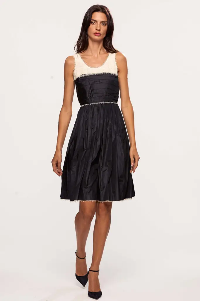 Black And Ivory Lace Dress