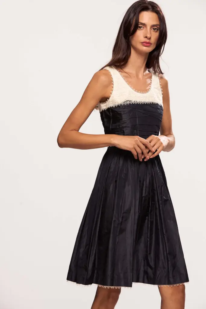 Black And Ivory Lace Dress