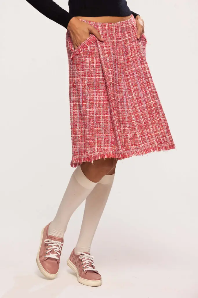 Mid-Length Tweed Skirt