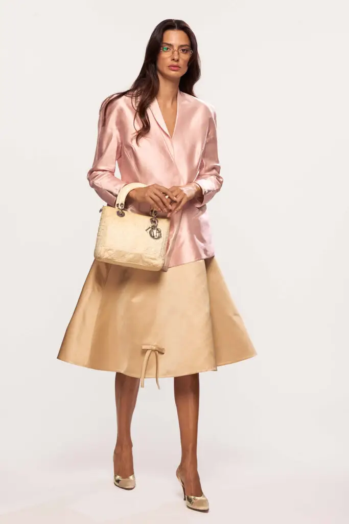 Lady Dior in Ivory Cloth Handbag