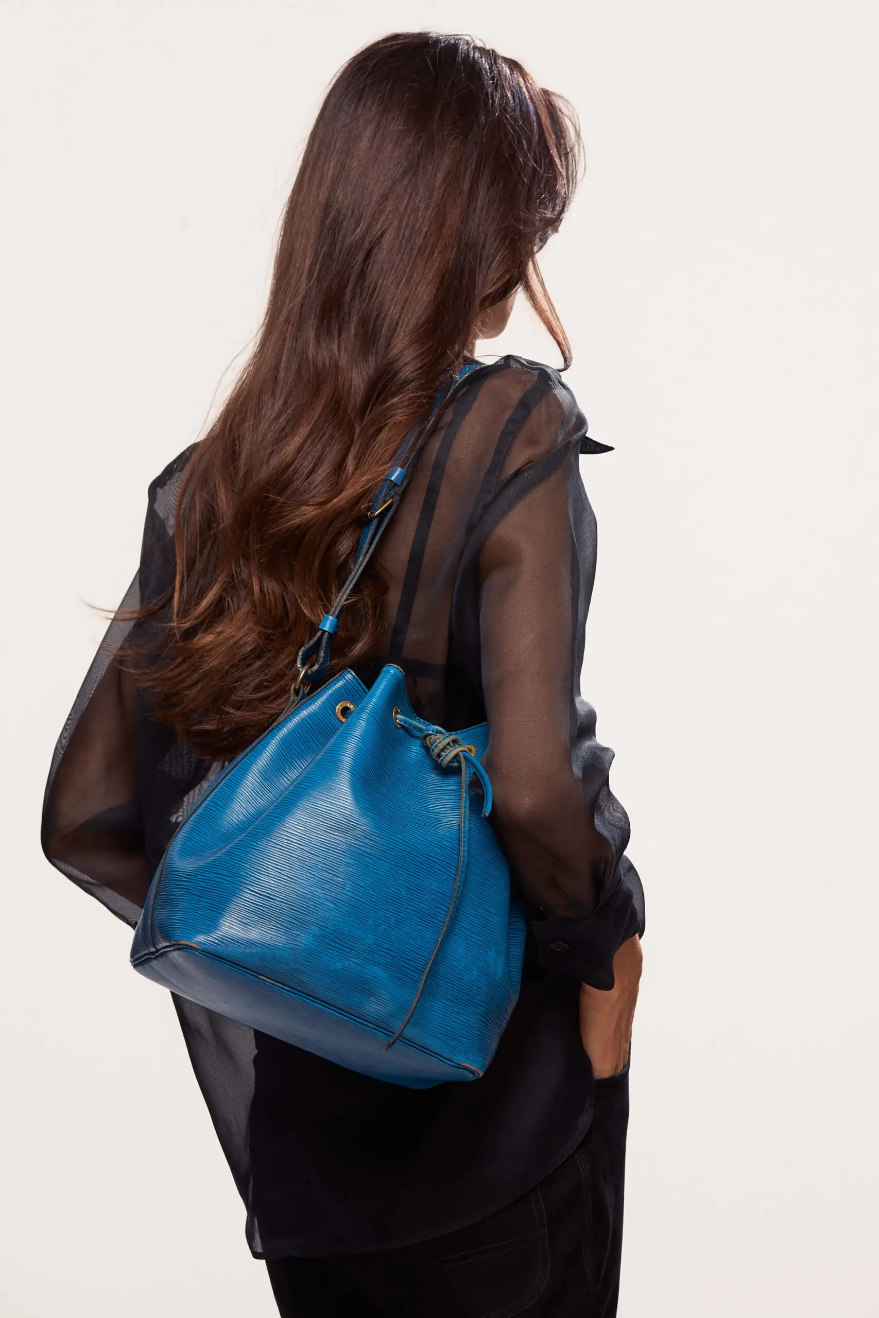 Petit Noé Leather Bag In Blue 1 Petit Noé Leather Bag