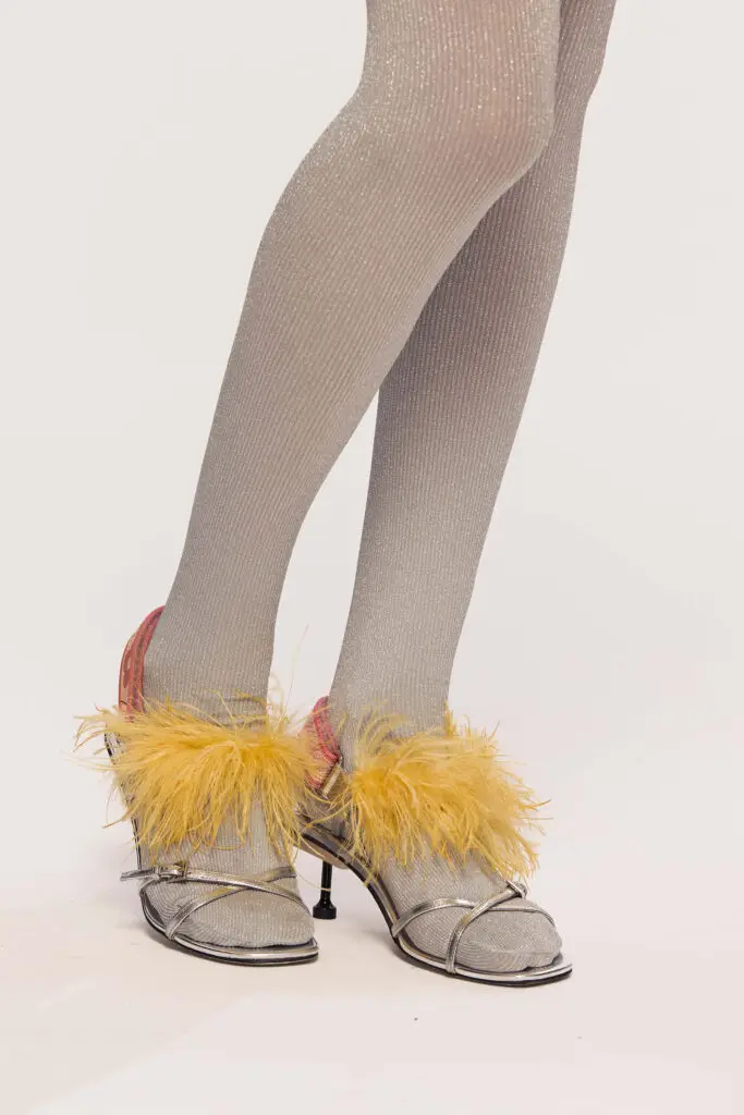 Sandals With Ostrich Feather