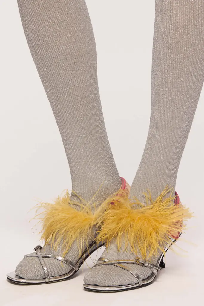 Sandals With Ostrich Feather