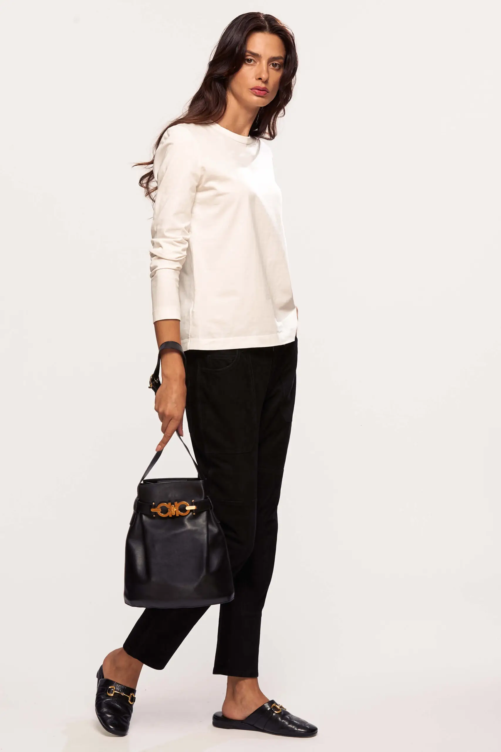 Gancini Bucket Bag In Black 3 Gancini Bucket Bag in Black