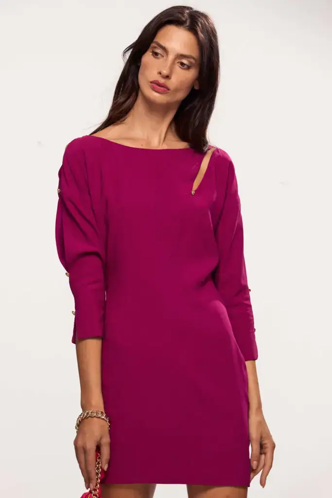 Gold Button Mini Dress