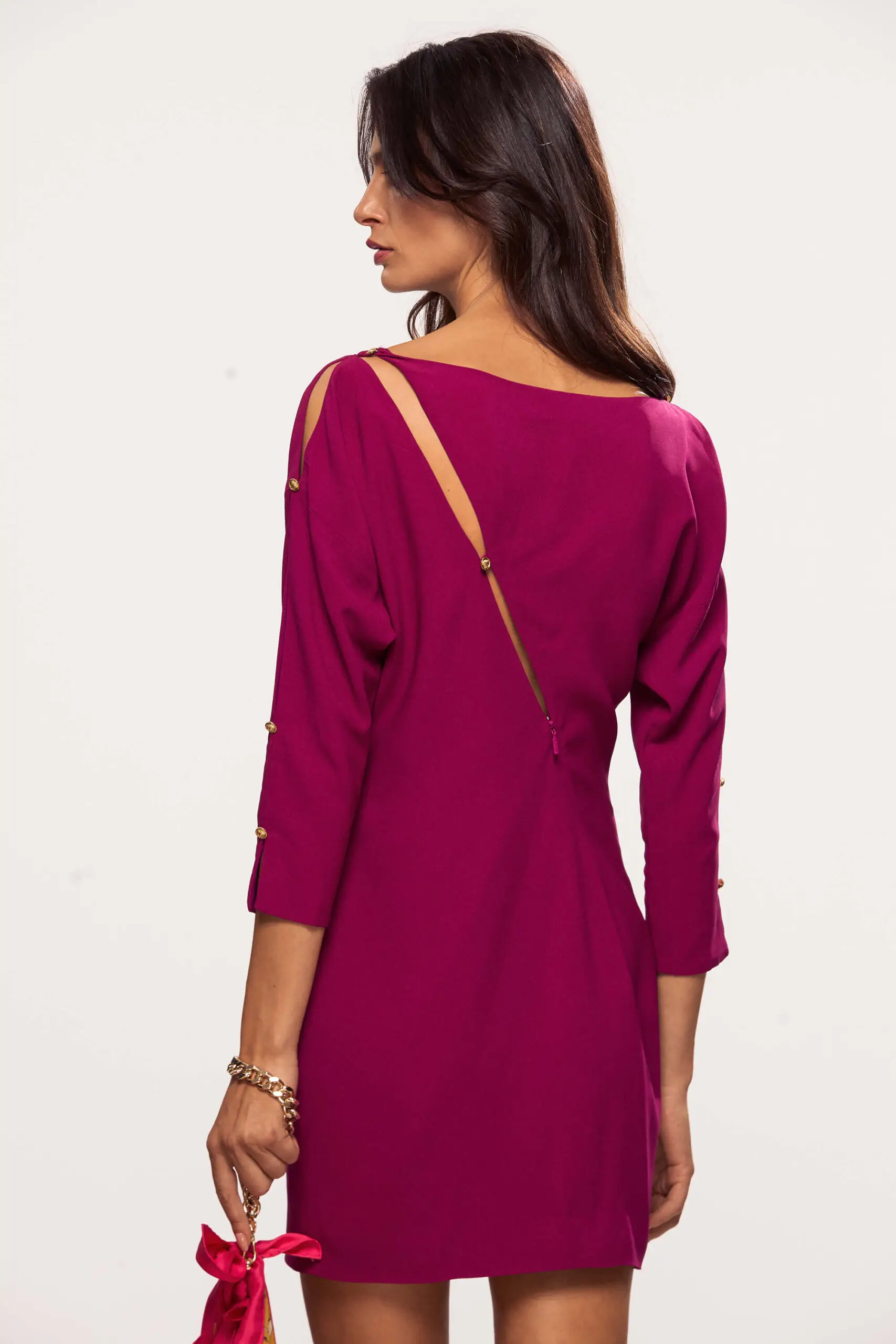 Gold Button Mini Dress 3 Gold Button Mini Dress