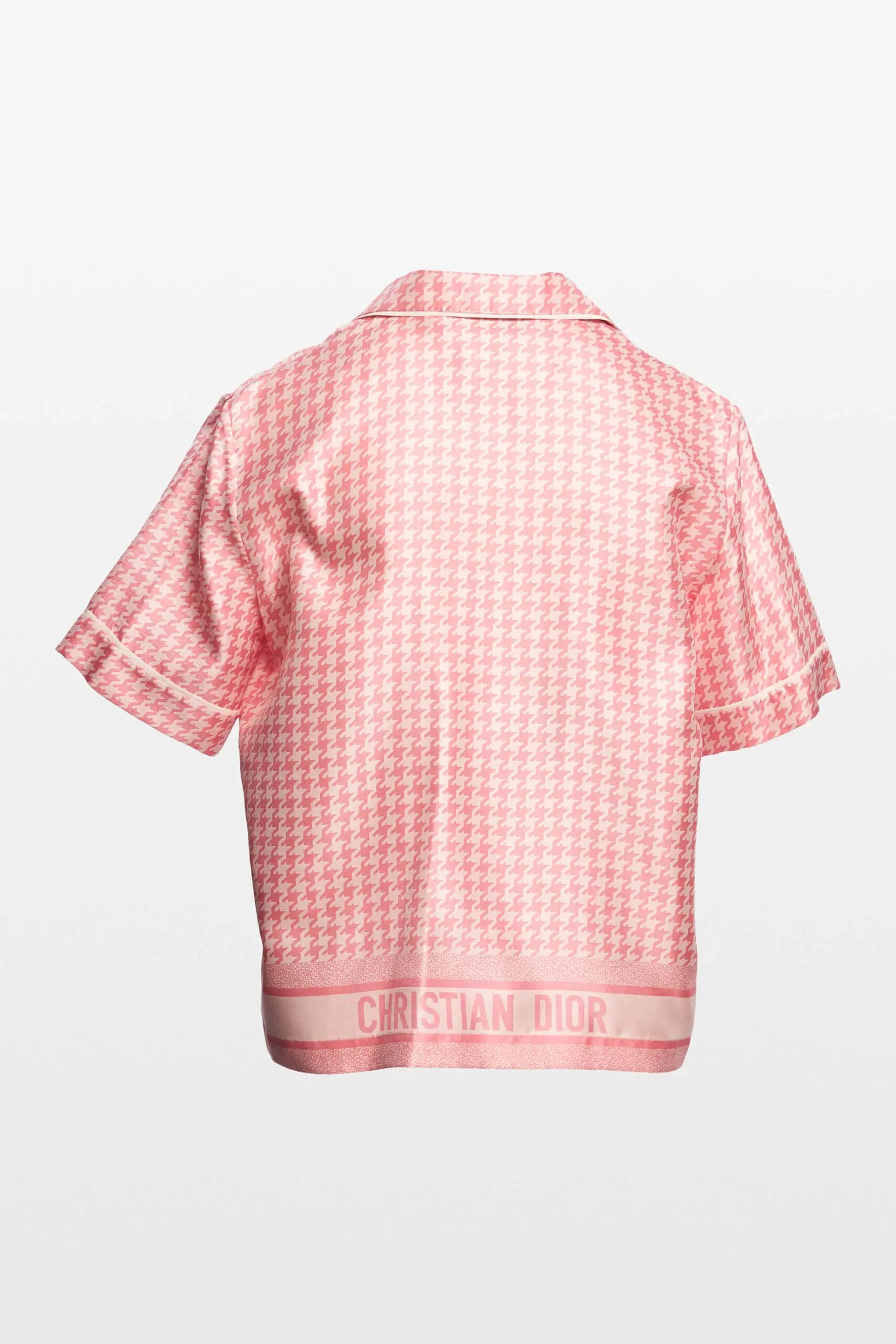 Houndtooth Silk Twill Short Sleeve Shirt 3 Houndtooth Silk Twill Short Sleeve Shirt