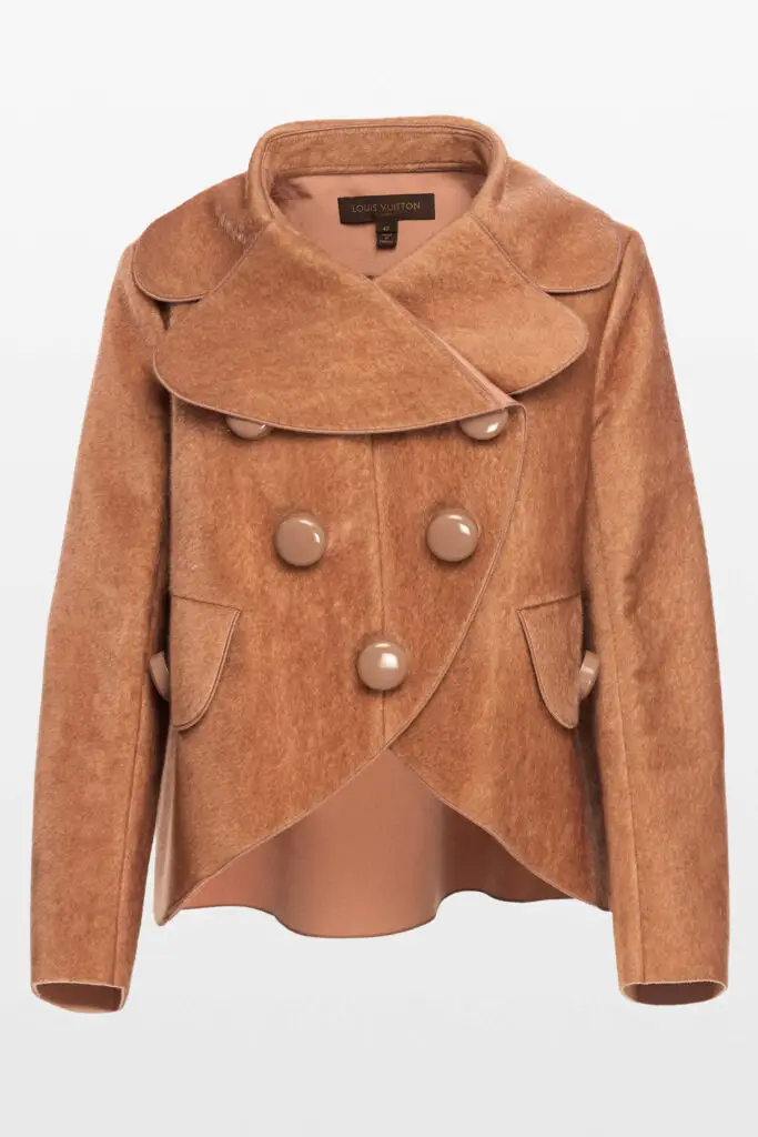 Dusty Rose Double Breasted Faux Fur Jacket