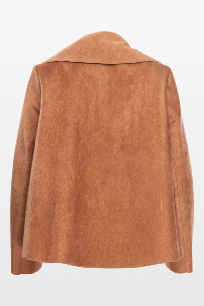 Dusty Rose Double Breasted Faux Fur Jacket