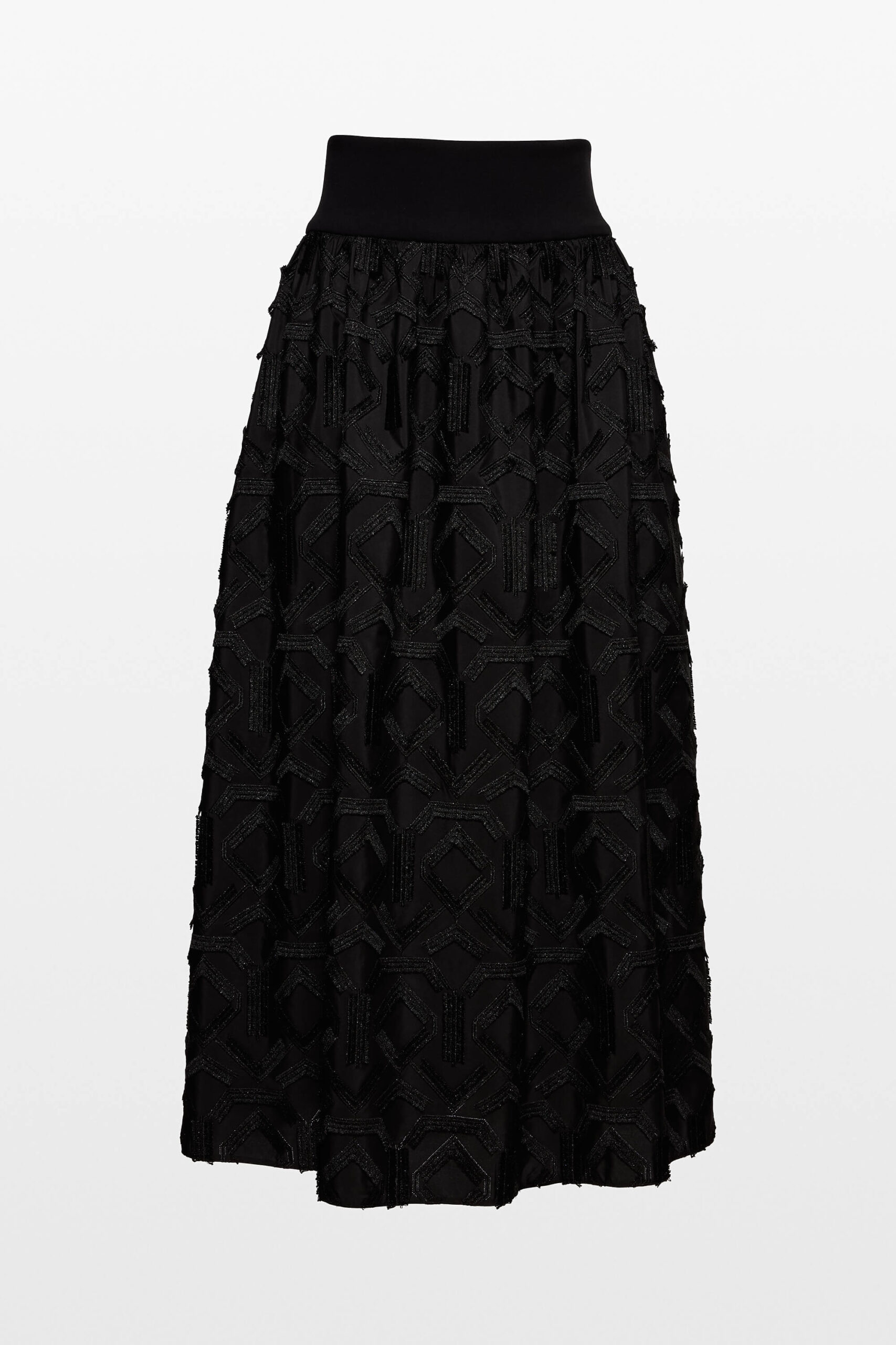 Geometric Embroidered A-Line Skirt 1 Geometric Embroidered A-Line Skirt
