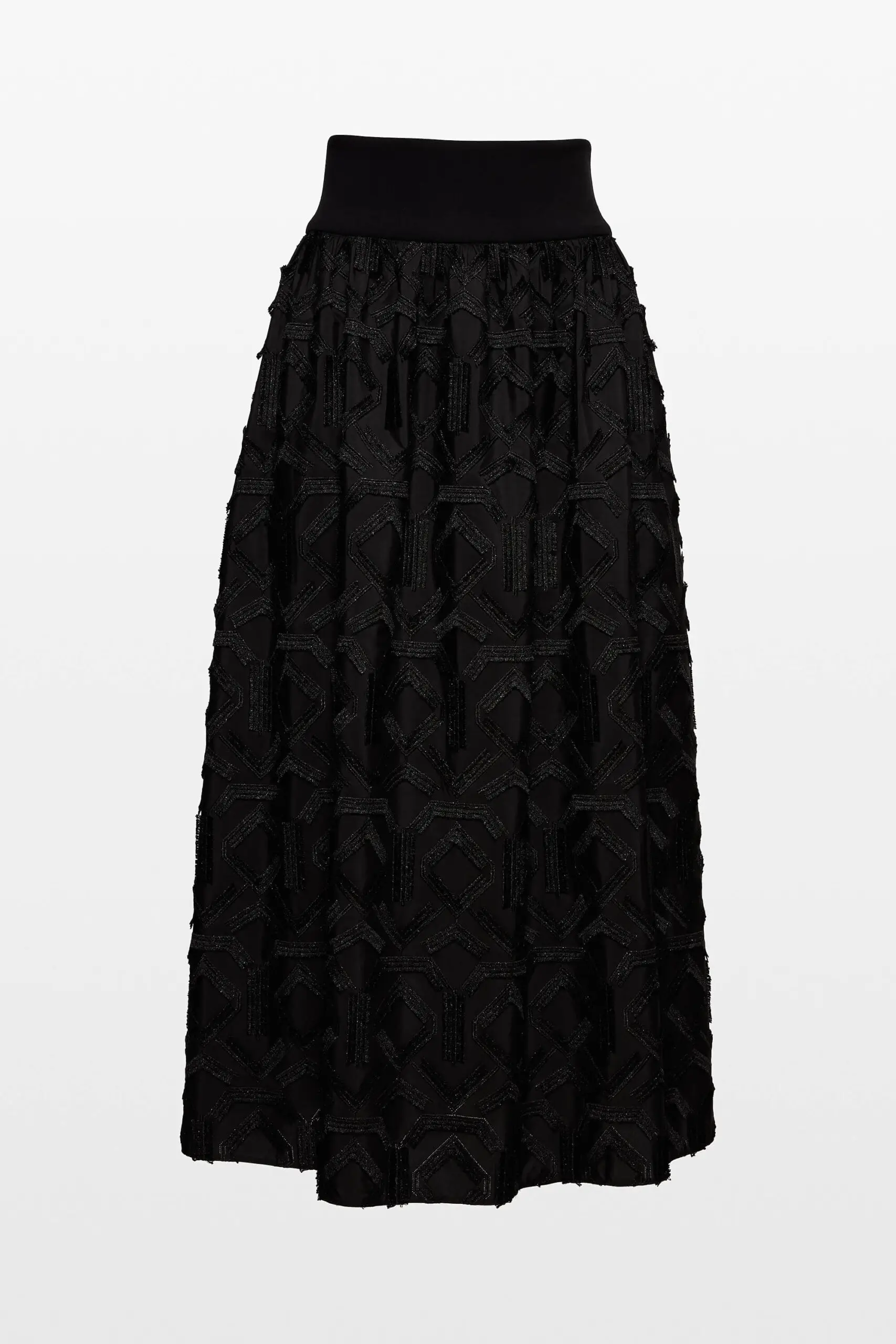Geometric Embroidered A-Line Skirt 1 Geometric Embroidered A-Line Skirt