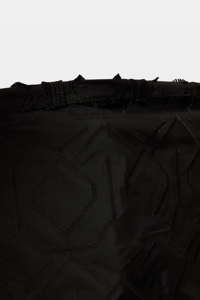 Geometric Embroidered A-Line Skirt