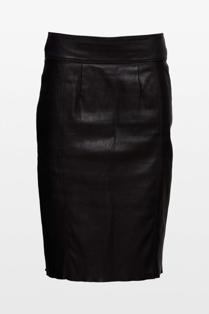 Scripsense 9 Black Lambskin Leather Pencil Skirt