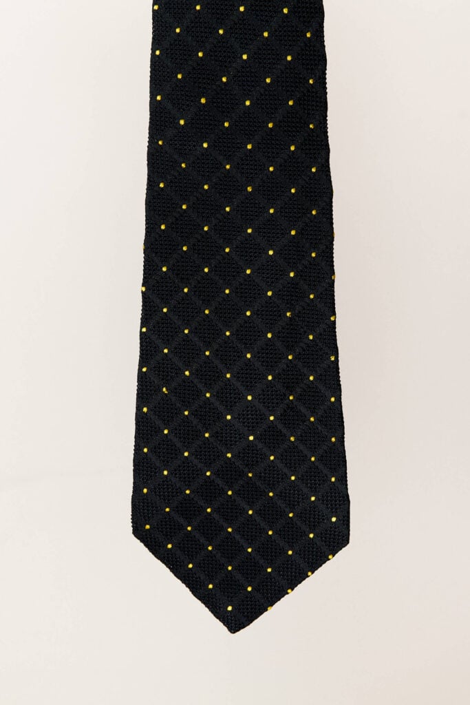 Knit Navy Polka Dot Tie