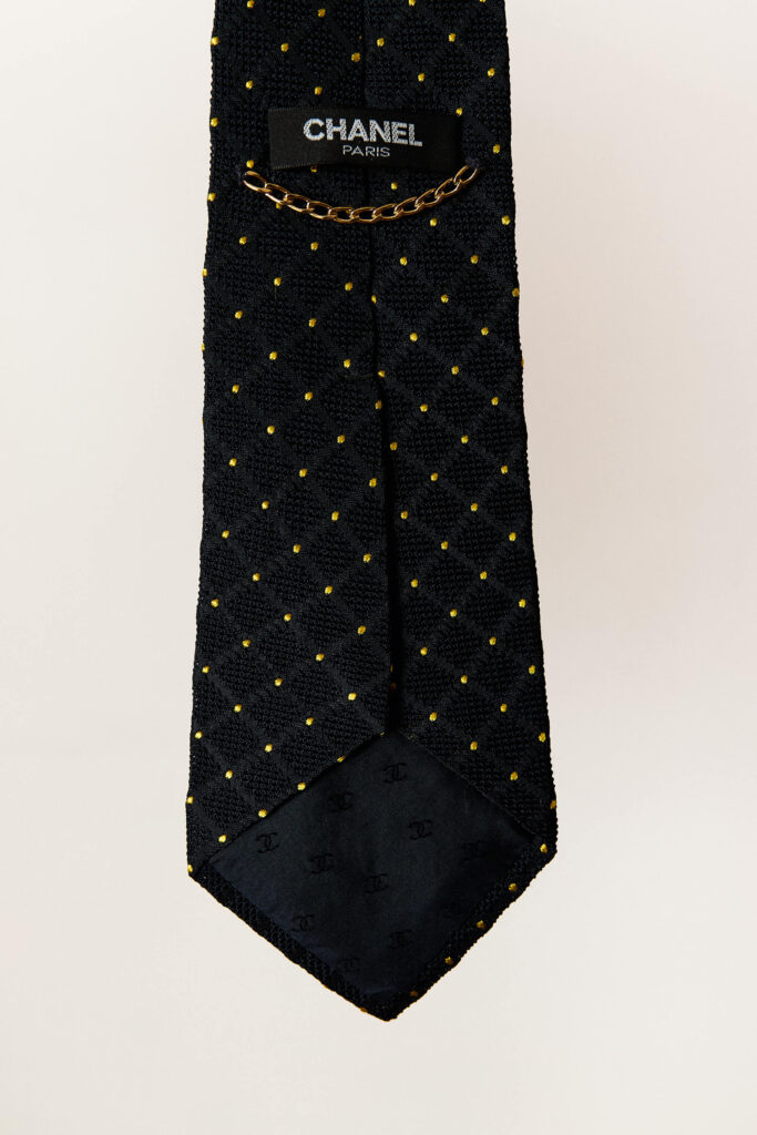Knit Navy Polka Dot Tie