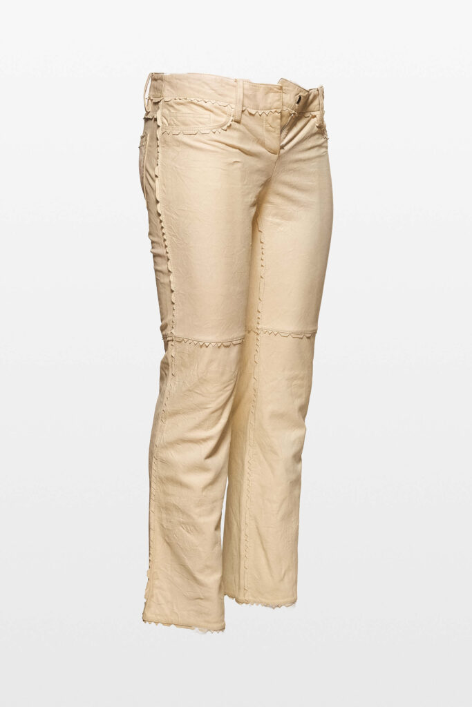 Straight Cut Lambskin Leather Pants