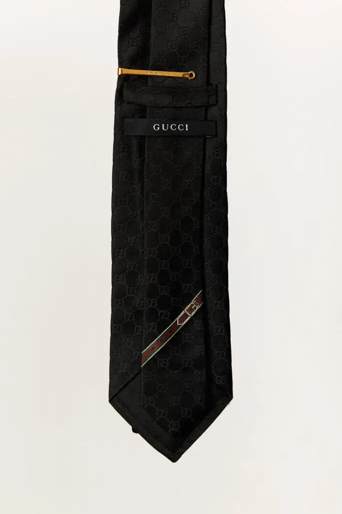 GG Monogram Tie & Gold Tie Clip Set