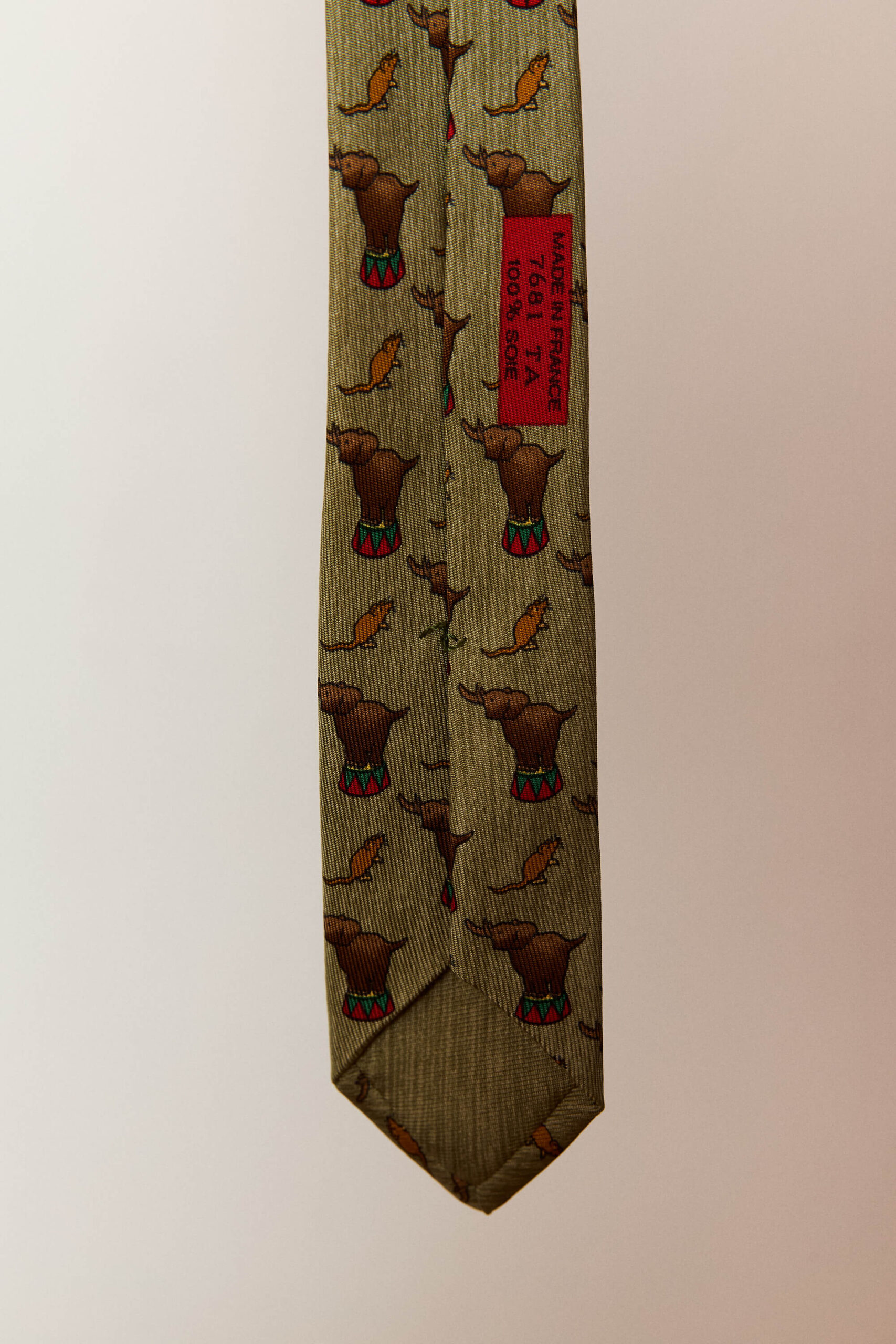 Elephant &Amp; Mouse Print Tie 2 Elephant & Mouse Print Tie