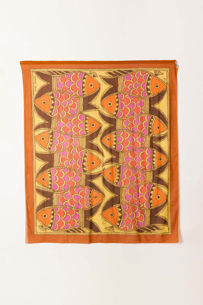 Fish Print Scarf Pareo 160