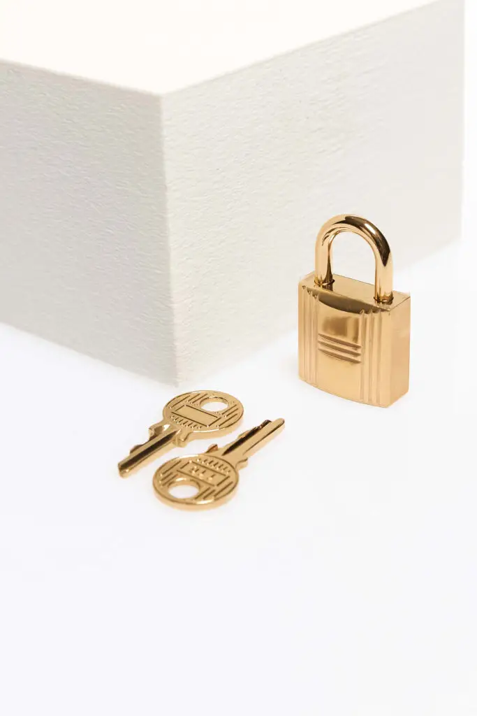 Gold Cadena Padlock & Key Set