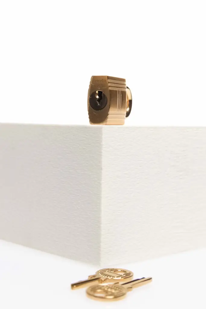 Gold Cadena Padlock &amp; Key Set