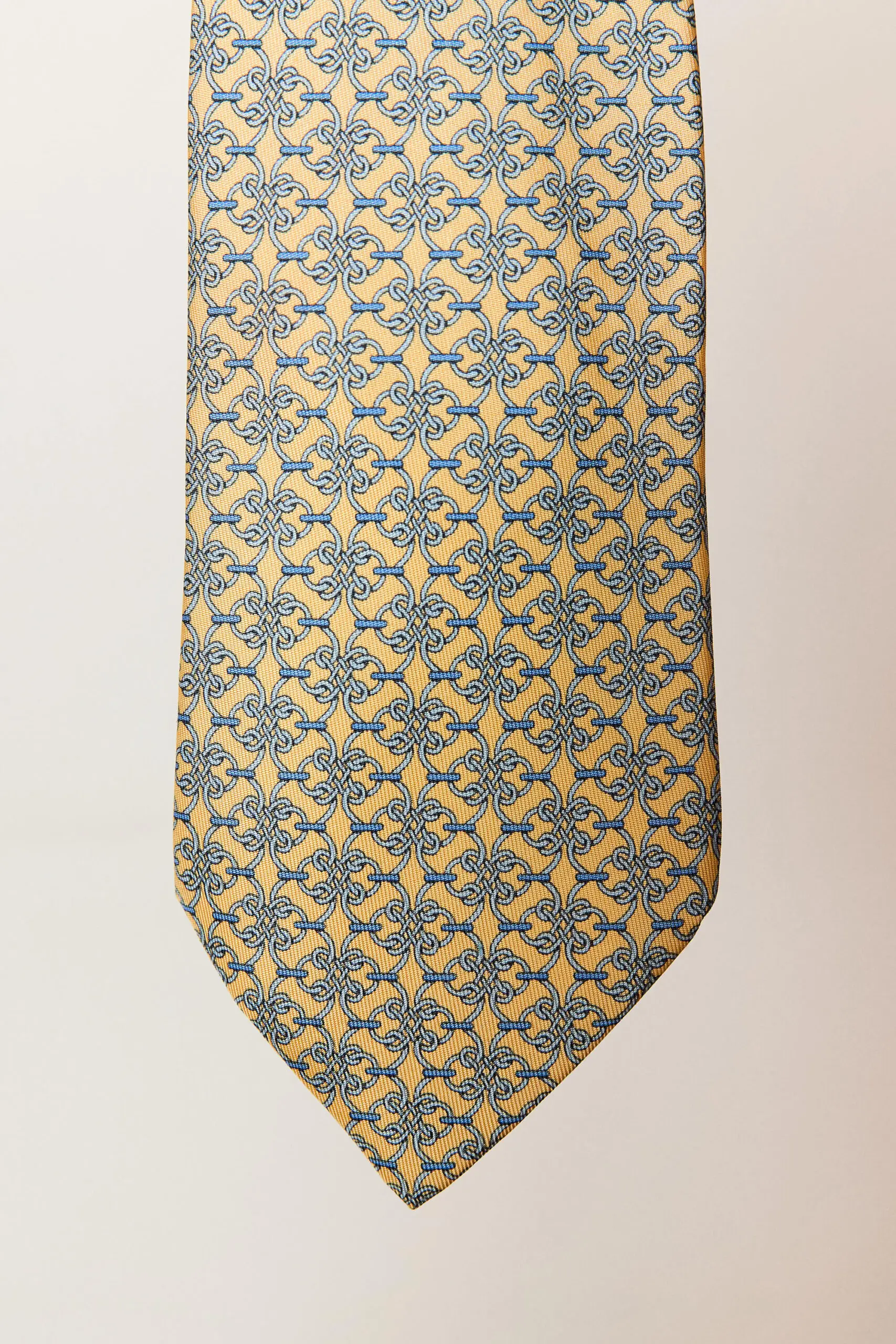 Yellow Blue Chain Print Tie 1 Yellow Blue Chain Print Tie