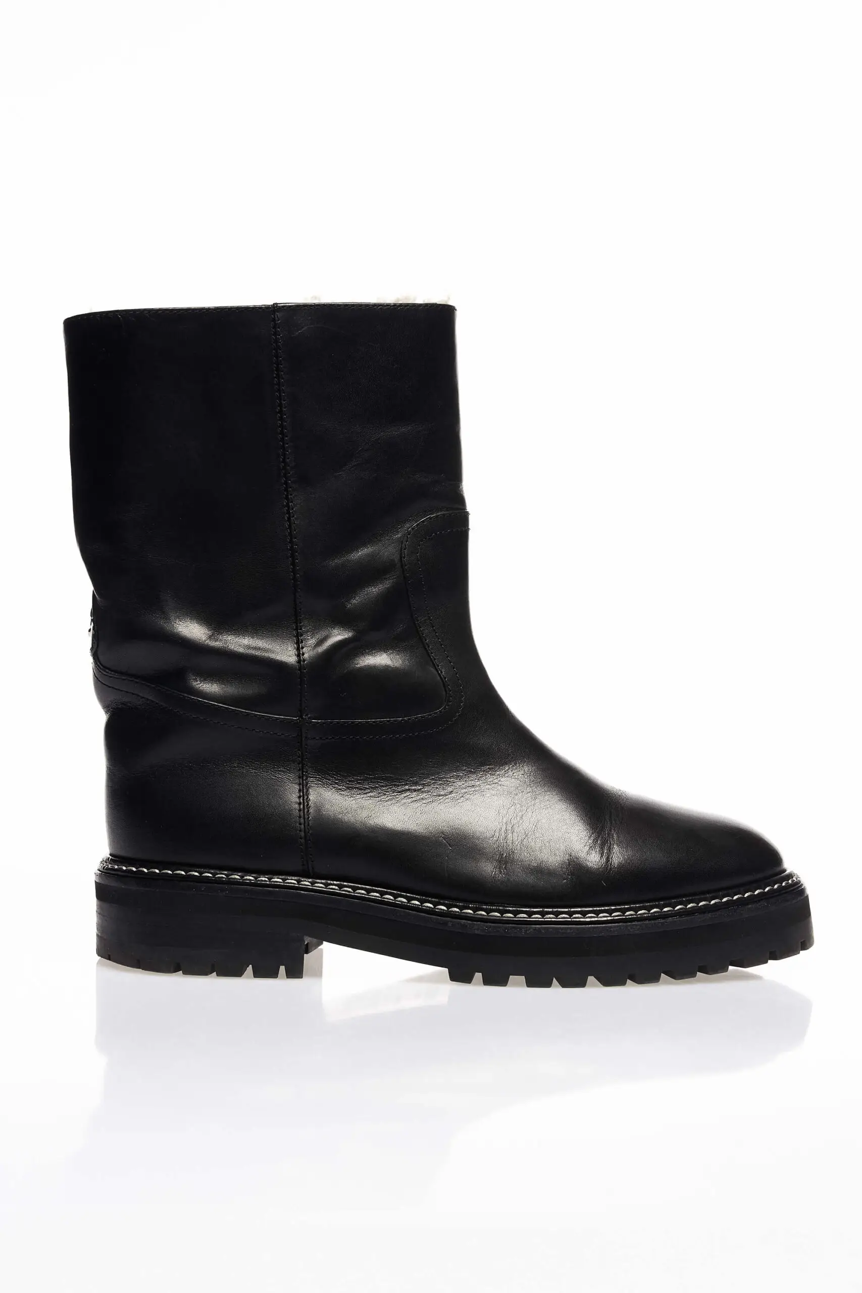 Yari Shearling-Lined Leather Ankle Boots 1 Yari Shearling-Lined Leather Ankle Boots