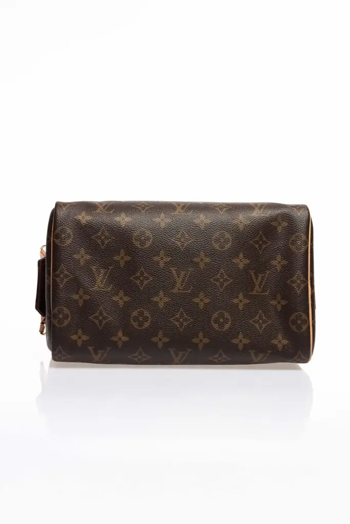 Monogram Canvas Toiletry Pouch Leather Trim Travel Case