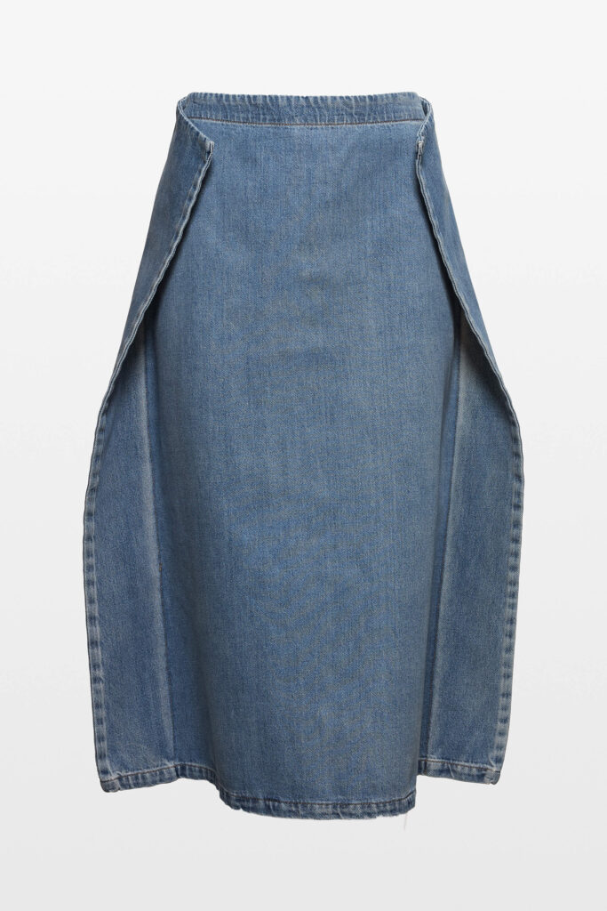 Deconstructed Denim Maxi Skirt