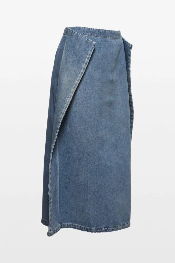 Deconstructed Denim Maxi Skirt