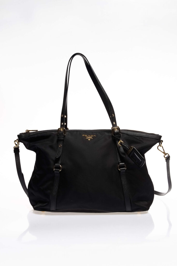 Nero Tessuto Nylon Tote Bag