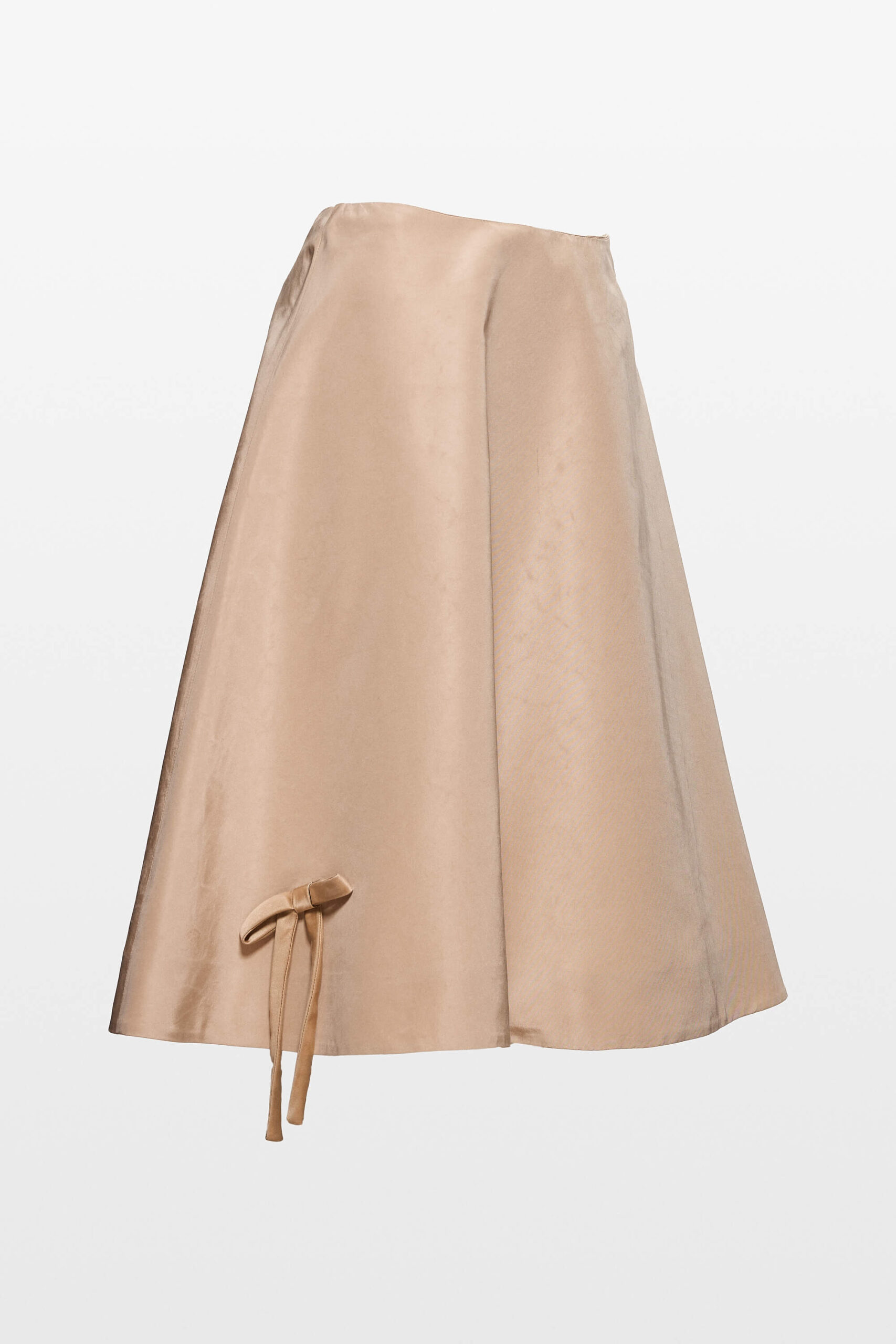 Silk Satin A Line Skirt With Bow Detail 1 Silk Satin A Line Skirt with Bow Detail