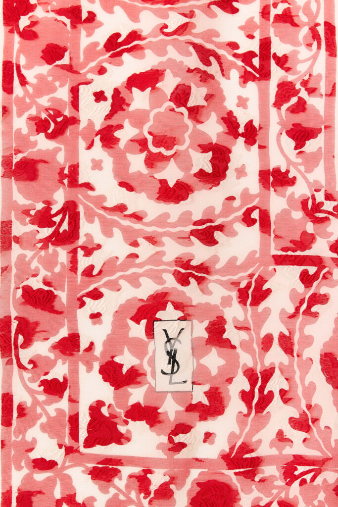 Embossed Silk Floral Scarf 140